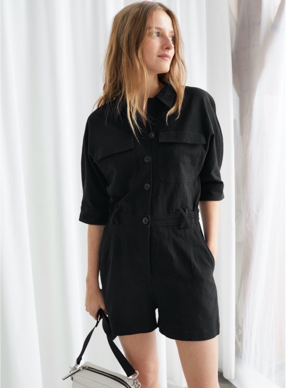 Stockholm Atelier & other stories Black Linen/cotton blend romper